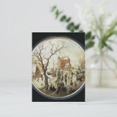 Winter Scene met Skaters nabij een kasteel Briefkaart (Staand voorkant)