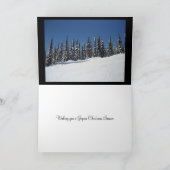 Winter Scene met sneeuwbedekte bomen Feestdagen Kaart (Binnen)