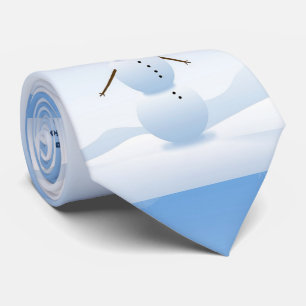 Winter Scene met Snowman "laat het sneeuwen" Strop Stropdas
