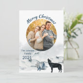 Winter Scene met Wolf kerstfamilie Foto (Staand voorkant)