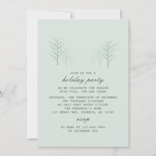 Winter Scene - Moderne uitnodiging voor feestdag (Voorkant)