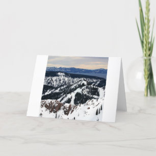 Winter Scene Mountain Peaks Feestdagen Kaart