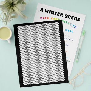 Winter Scene Mystery Kleur Mozaïek Kleurplaat Flyer