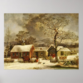 Winter Scene, New Haven, Connecticut Poster