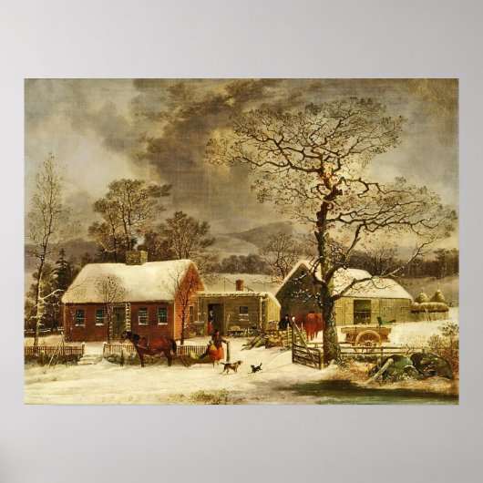 Winter Scene, New Haven, Connecticut Poster (Voorkant)