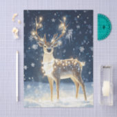 Winter Scene of a Deer Draped in Xmas Lights Tissuepapier (Craft)