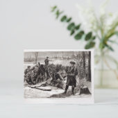 Winter Scene op het continentale landingsterrein Briefkaart (Staand voorkant)