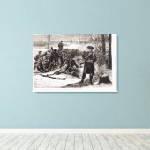 Winter Scene op het continentale landingsterrein Canvas Afdruk (Insitu (Houten vloer))