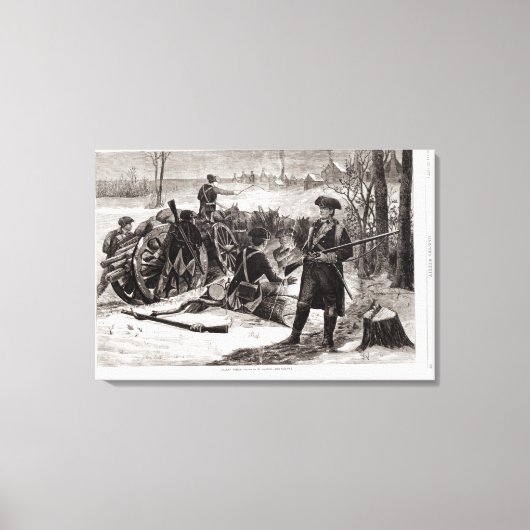 Winter Scene op het continentale landingsterrein Canvas Afdruk (Voorkant)