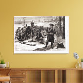 Winter Scene op het continentale landingsterrein Canvas Afdruk (Insitu (Woonkamer))