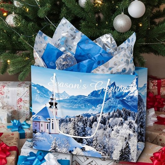 Winter scène op maat groot cadeauzakje