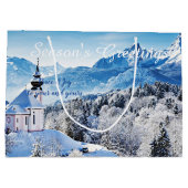 Winter scène op maat groot cadeauzakje (Achterkant)
