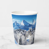 Winter scène op maat papieren bekers (Links)