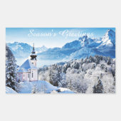 Winter scène op maat rechthoekige sticker (Voorkant)