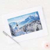 Winter scène op maat rechthoekige sticker (Envelop)