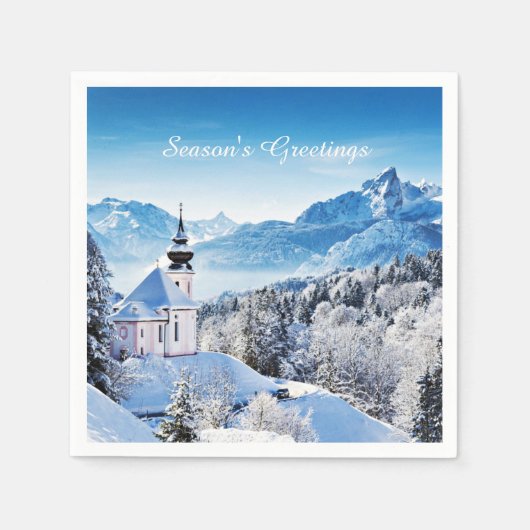 Winter scène op maat  servet (Voorkant)
