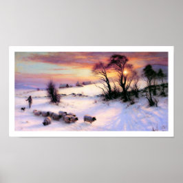 Winter Scene Painting door Joseph Farquharson Poster