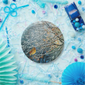 Winter Scene papier borden-Bird Design Papieren Bordje (Feest)