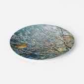 Winter Scene papier borden-Bird Design Papieren Bordje (Gekanteld)