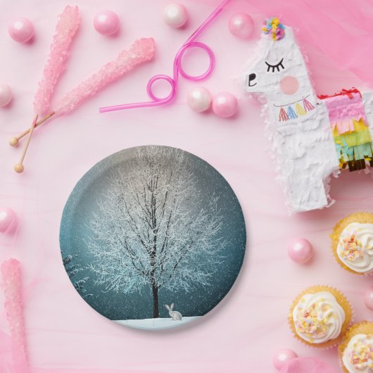 Winter Scene Papieren Bordje (Feest)