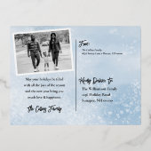 Winter Scene Peace on Earth Holiday Photo Foil Folie Uitnodiging Briefkaart (Achterkant)
