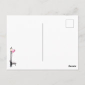 Winter Scene Pink Heart Balloon Valentine's Day Briefkaart (Achterkant)