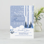 Winter Scene Rehearsal Dinner Party Kaart (Staand voorkant)