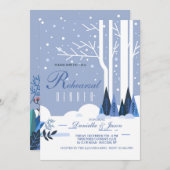 Winter Scene Rehearsal Dinner Party Kaart (Voorkant / Achterkant)