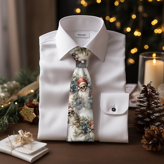 Winter Scène Santa schedels Kerstbomen Gothmas Stropdas