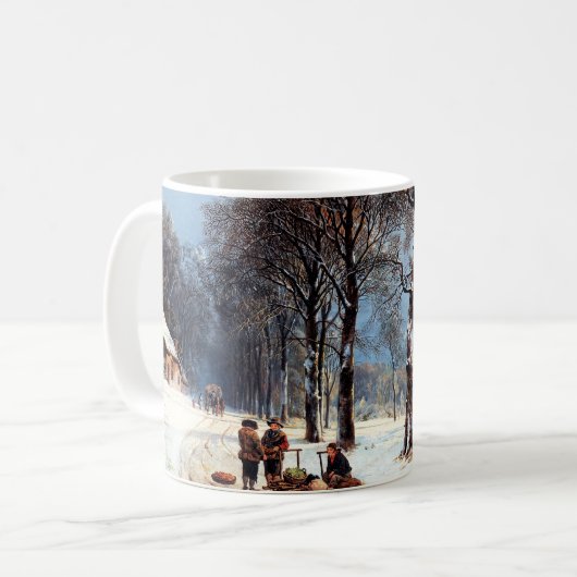  Winter Scene Schilderen Kerstcadeau Koffiemok (Voorkant links)