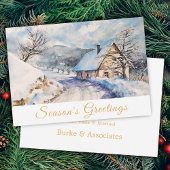 Winter Scene Season Greetings Business Feestdagenkaart
