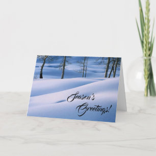 Winter Scene Seizoensgroeten Feestdagen Kaart