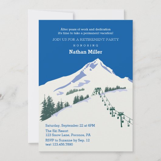 Winter Scene Ski — Uitnodiging (Voorkant)