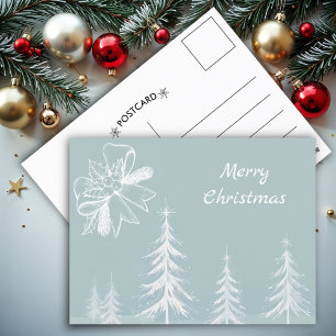 Winter Scene Snowy Forest Kerstmis Briefkaart