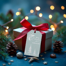 Winter Scene Snowy Forest Kerstmis Cadeaulabel