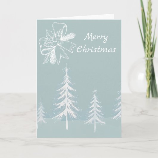 Winter Scene Snowy Forest Kerstmis Kaart (Voorkant)