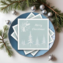 Winter Scene Snowy Forest Kerstmis Servet