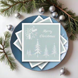 Winter Scene Snowy Forest Kerstmis Servet