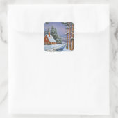Winter Scene Square Sticker (Tas)