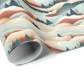  Winter Scene Trees Mountains Snow  Cadeaupapier (Rol Hoek)