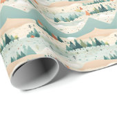  Winter Scene Trees Mountains Snow  Cadeaupapier (Rol Hoek)