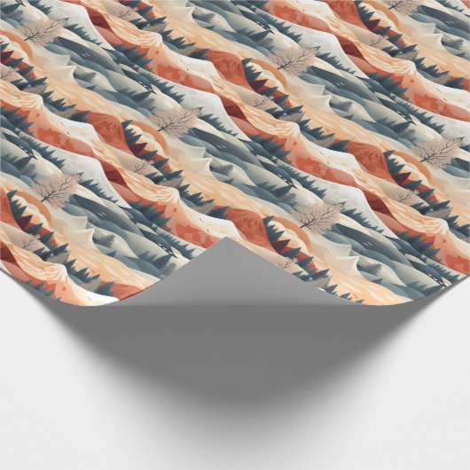  Winter Scene Trees Mountains Snow  Cadeaupapier (Hoek)