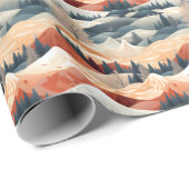  Winter Scene Trees Mountains Snow  Cadeaupapier (Rol Hoek)