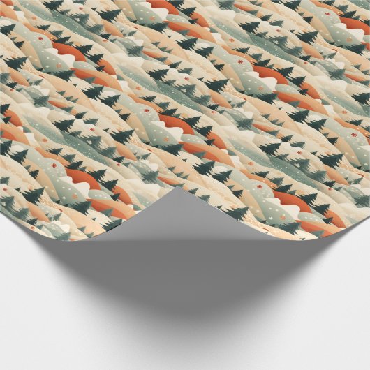  Winter Scene Trees Mountains Snow  Cadeaupapier (Hoek)