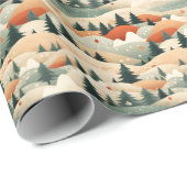  Winter Scene Trees Mountains Snow  Cadeaupapier (Rol Hoek)