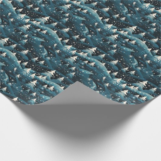  Winter Scene Trees Mountains Snow  Cadeaupapier (Hoek)