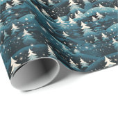  Winter Scene Trees Mountains Snow  Cadeaupapier (Rol Hoek)