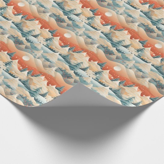 Winter Scene Trees Mountains Snow Cadeaupapier (Hoek)