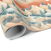  Winter Scene Trees Mountains Snow  Cadeaupapier (Rol Hoek)