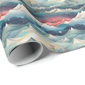  Winter Scene Trees Mountains Snow  Cadeaupapier (Rol Hoek)